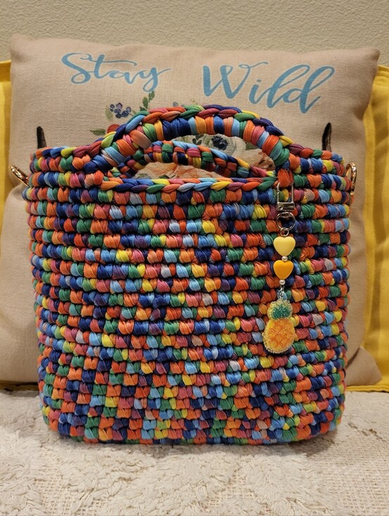 handcrafted Handbags - Handcrafted (By Hubby) Crochet Handbag With Charm - NWT